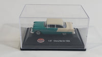 Model Power Minis 1955 Chevy Bel Air Green Teal and White 1/87 Scale Die Cast Toy Car Vehicle in Protective Display Case