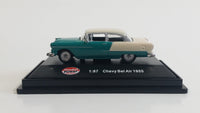 Model Power Minis 1955 Chevy Bel Air Green Teal and White 1/87 Scale Die Cast Toy Car Vehicle in Protective Display Case