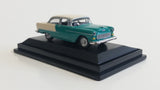 Model Power Minis 1955 Chevy Bel Air Green Teal and White 1/87 Scale Die Cast Toy Car Vehicle in Protective Display Case