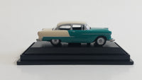 Model Power Minis 1955 Chevy Bel Air Green Teal and White 1/87 Scale Die Cast Toy Car Vehicle in Protective Display Case