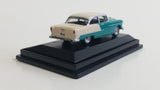 Model Power Minis 1955 Chevy Bel Air Green Teal and White 1/87 Scale Die Cast Toy Car Vehicle in Protective Display Case