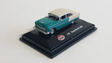 Model Power Minis 1955 Chevy Bel Air Green Teal and White 1/87 Scale Die Cast Toy Car Vehicle in Protective Display Case