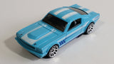 2013 Hot Wheels Muscle Mania '65 Mustang Fastback Light Blue Die Cast Toy Muscle Car Vehicle