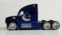 2009 Maisto Top Dog Collectibles NHL Vancouver Canucks Ice Hockey Team Semi Transport Truck Rig Dark Blue 1/64 Scale Die Cast Toy Car Vehicle with Opening Hood