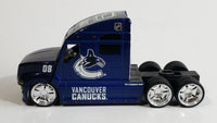 2009 Maisto Top Dog Collectibles NHL Vancouver Canucks Ice Hockey Team Semi Transport Truck Rig Dark Blue 1/64 Scale Die Cast Toy Car Vehicle with Opening Hood