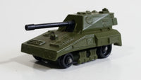 Vintage 1976 Lesney Matchbox Rolamatics No. 70 S.P Gun Tank Army Green Die Cast Toy Car Military Weaponry Vehicle with Moving Gun Made in England