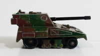 Vintage 1976 Lesney Matchbox Rolamatics No. 70 S.P Gun Tank Army Olive Green and Brown Camouflage Die Cast Toy Car Military Weaponry Vehicle with Moving Gun Made in England