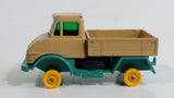 Vintage 1967 Lesney No. 49 Mercedes Benz Unimog Tan and Aqua Teal Die Cast Toy Car Vehicle Made in England