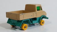 Vintage 1967 Lesney No. 49 Mercedes Benz Unimog Tan and Aqua Teal Die Cast Toy Car Vehicle Made in England