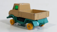 Vintage 1967 Lesney No. 49 Mercedes Benz Unimog Tan and Aqua Teal Die Cast Toy Car Vehicle Made in England