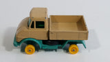 Vintage 1967 Lesney No. 49 Mercedes Benz Unimog Tan and Aqua Teal Die Cast Toy Car Vehicle Made in England