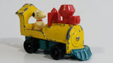 Vintage Aviva 1950, 1959, 1966 No. C17 Snoopy Locomotvie Train Engine Yellow Teal Red Die Cast Toy Car Vehicle Made in Hong Kong Peanuts Comic Strip Cartoon Collectible