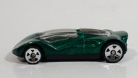 1999 Hot Wheels Double Cross Metalflake Dark Green Die Cast Toy Car Vehicle McDonald's Happy Meal 9/16