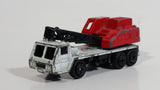 Unknown Brand Mobile Crane Truck White and Red Die Cast Toy Car Vehicle