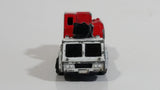 Unknown Brand Mobile Crane Truck White and Red Die Cast Toy Car Vehicle