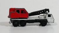 Unknown Brand Mobile Crane Truck White and Red Die Cast Toy Car Vehicle