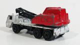 Unknown Brand Mobile Crane Truck White and Red Die Cast Toy Car Vehicle