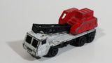 Unknown Brand Mobile Crane Truck White and Red Die Cast Toy Car Vehicle