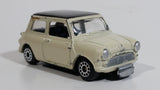 Motor Max 6017 Austin Mini Cooper Cream White with Black Roof Die Cast Toy Car Vehicle