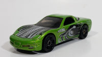 2002 Hot Wheels Octoblast '97 Corvette Metalflake Green Die Cast Toy Car Vehicle