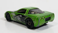 2002 Hot Wheels Octoblast '97 Corvette Metalflake Green Die Cast Toy Car Vehicle