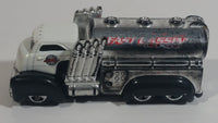 2009 Hot Wheels Fast Gassin Fuel Truck White with Chrome Tank Die Cast Toy Car Vehicle