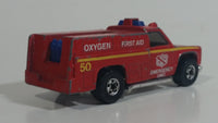 1978 Hot Wheels Emergency Squad Rescue Ranger Red Fire Truck Die Cast Toy Car Vehicle - BW - Blue Lights - Hong Kong