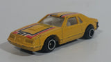 Unknown Brand 1980s Style Mustang GT Yellow Die Cast Toy Car Vehicle