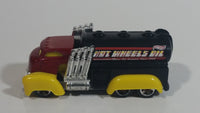 2012 Hot Wheels City Works Fast Gassin Fuel Truck Dark Red with Black Tank Die Cast Toy Car Vehicle