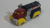 2012 Hot Wheels City Works Fast Gassin Fuel Truck Dark Red with Black Tank Die Cast Toy Car Vehicle