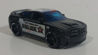 2010 Hot Wheels HW City Works Dodge Charger SRT8 Metalflake Black Police Cop Cruiser Die Cast Toy Car Emergency Rescue Vehicle