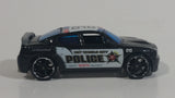 2010 Hot Wheels HW City Works Dodge Charger SRT8 Metalflake Black Police Cop Cruiser Die Cast Toy Car Emergency Rescue Vehicle