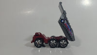 2002 Matchbox Demolition Force Dump Truck Dark Red with Grey Dumper Die Cast Toy Car Construction Equipment Vehicle