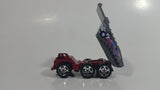 2002 Matchbox Demolition Force Dump Truck Dark Red with Grey Dumper Die Cast Toy Car Construction Equipment Vehicle