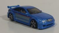 2008 Hot Wheels Web Trading Cars AMG Mercedes CLK DTM Metalflake Light Blue Die Cast Toy Car Vehicle