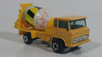 Vintage Yatming Cement Mixer Truck Yellow with White Mixing Barrel Die Cast Toy Car Vehicle