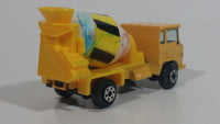 Vintage Yatming Cement Mixer Truck Yellow with White Mixing Barrel Die Cast Toy Car Vehicle