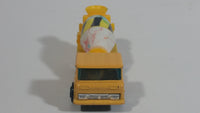 Vintage Yatming Cement Mixer Truck Yellow with White Mixing Barrel Die Cast Toy Car Vehicle