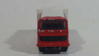 Majorette No. 265 Saviem Pizza Del Arte Restaurant Food Delivery Container Truck Red and White Die Cast Toy Car Vehicle with Opening Rear Door