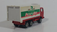 Majorette No. 265 Saviem Pizza Del Arte Restaurant Food Delivery Container Truck Red and White Die Cast Toy Car Vehicle with Opening Rear Door