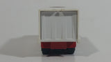 Majorette No. 265 Saviem Pizza Del Arte Restaurant Food Delivery Container Truck Red and White Die Cast Toy Car Vehicle with Opening Rear Door