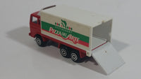 Majorette No. 265 Saviem Pizza Del Arte Restaurant Food Delivery Container Truck Red and White Die Cast Toy Car Vehicle with Opening Rear Door