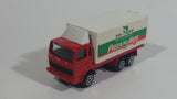 Majorette No. 265 Saviem Pizza Del Arte Restaurant Food Delivery Container Truck Red and White Die Cast Toy Car Vehicle with Opening Rear Door