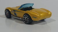 2012 Hot Wheels Shelby Classic Cobra Convertible Metalflake Light Gold Die Cast Toy Car Vehicle w/ Opening Hood