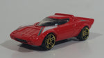 2002 Hot Wheels First Editions Lancia Stratos Red Die Cast Toy Car Vehicle