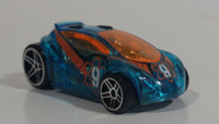 2009 Hot Wheels Tire Tread Raceway Vandetta Blue #9 Die Cast Toy Car Vehicle