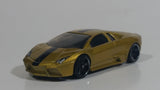 2013 Hot Wheels World Race Lamborghini Reventon Metalflake Gold Die Cast Toy Car Vehicle