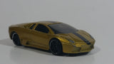 2013 Hot Wheels World Race Lamborghini Reventon Metalflake Gold Die Cast Toy Car Vehicle