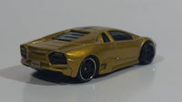 2013 Hot Wheels World Race Lamborghini Reventon Metalflake Gold Die Cast Toy Car Vehicle