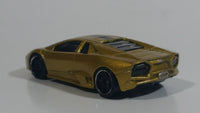 2013 Hot Wheels World Race Lamborghini Reventon Metalflake Gold Die Cast Toy Car Vehicle